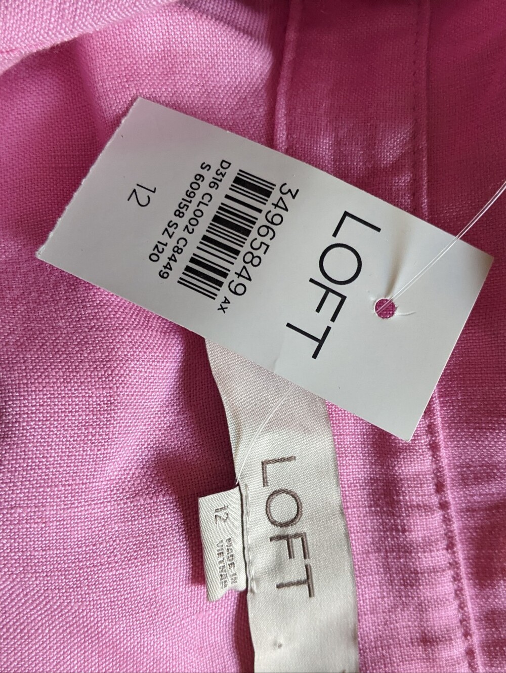 NWT! Loft - Linen Blend Maxi Pocket Shirtdress Button-Up 34965801 | Pink Punch - Picture 5 of 11